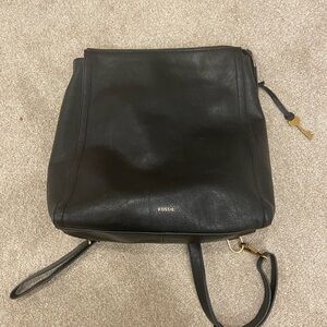 Fossil Black Parker Leather Backpack